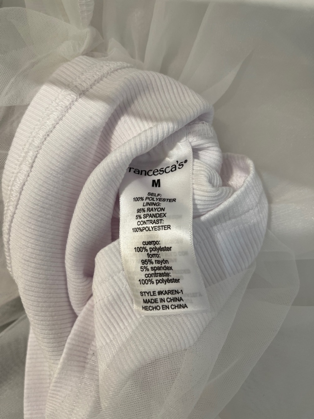 Francesca's Collections White Ruffled Spaghetti Strap Peplum Top - Picture 6 of 6
